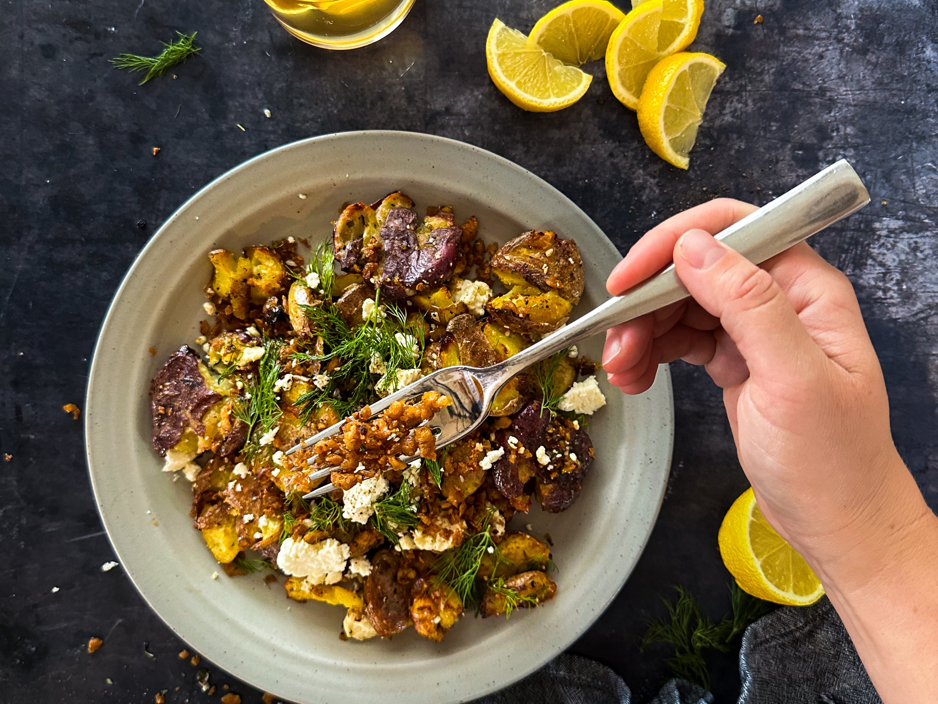 Lemon-Feta Roasted Potatoes