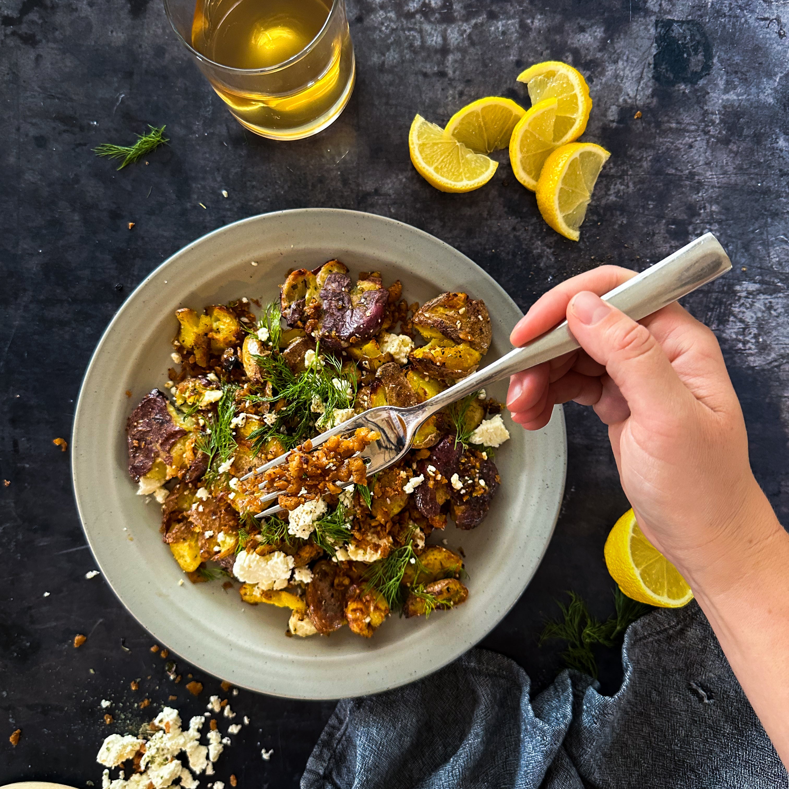 Lemon-Feta Roasted Potatoes